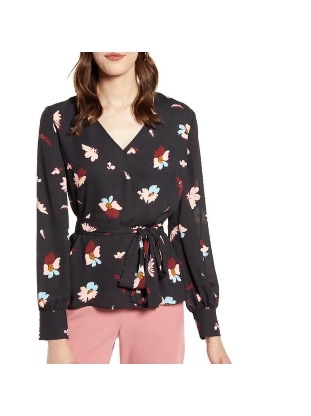 Halogen Faux Wrap Blouse